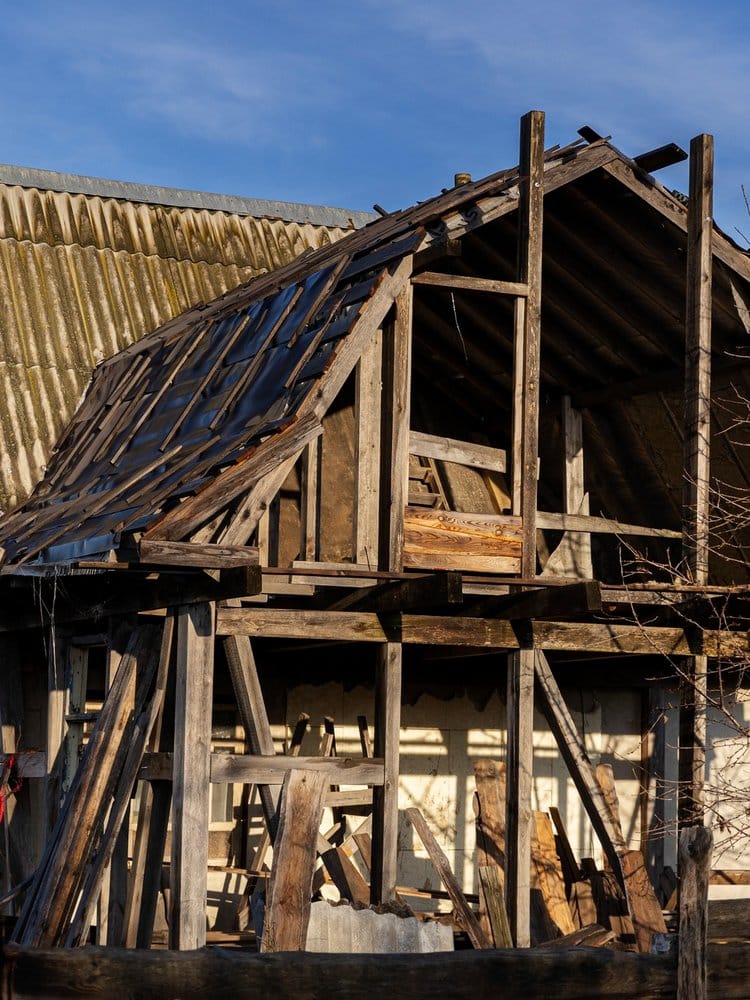 Residential demolition down to the framing by Kronox Services