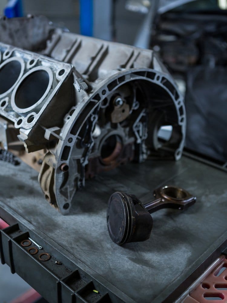 Close-up of car engine cleaned with soda blasting by Kronox Services